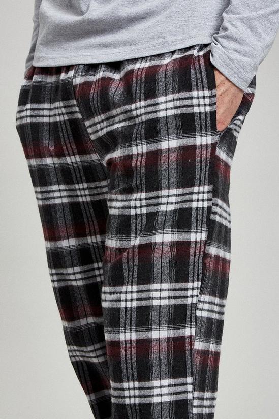 Burton Grey Long Sleeve T-Shirt & Check Pyjama Set 4