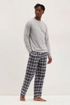 Burton Grey Long Sleeve Tee & Check Pyjama Set thumbnail 1