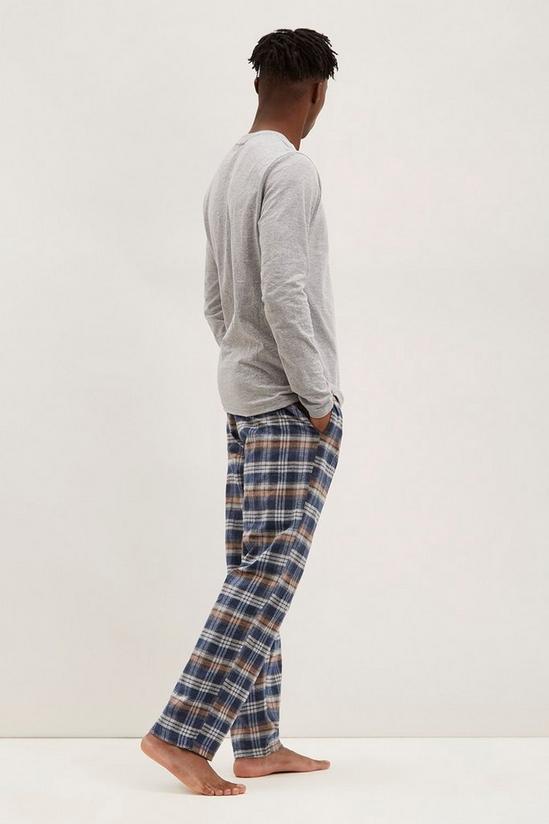 Burton Grey Long Sleeve Tee & Check Pyjama Set 3
