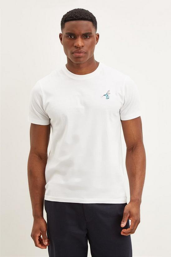 Burton Regular Fit Swallow Chest Embroidered T Shirt 1