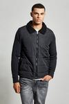 Burton Black Hybrid Quilted Jacket Knitted Sleeve 1 thumbnail 1