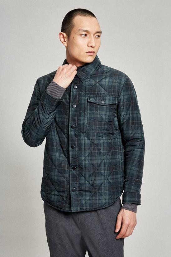 Burton Green Quilted Checked Collar Jacket 1