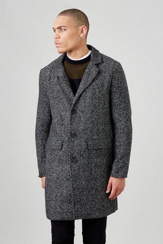 Burton Herringbone Faux Wool Overcoat 2