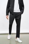 Burton Slim Fit Black Elasticated Waistband Suit Trousers thumbnail 1