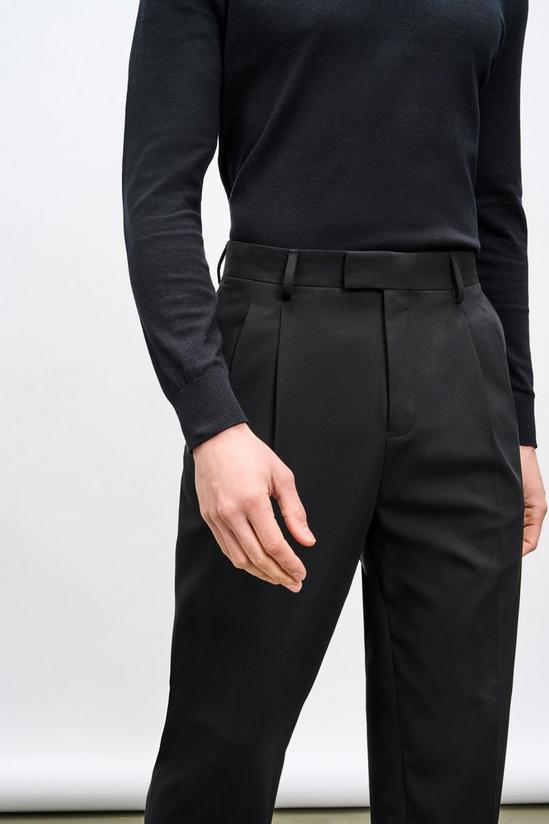 Burton Relaxed Fit Black Pleated Suit Trousers 5
