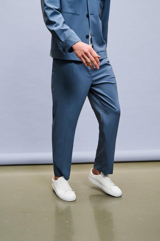 Burton Relaxed Fit Blue Pleat Suit Trousers 1