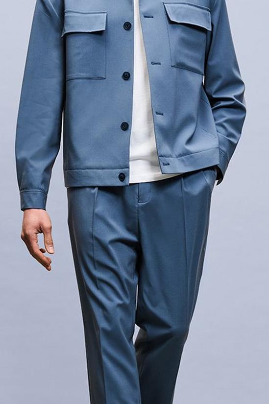 Burton Relaxed Fit Blue Pleat Suit Trousers 4