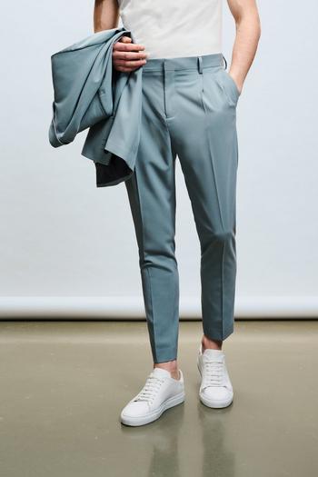 Related Product Tapered Fit Green Pleat Suits Trousers
