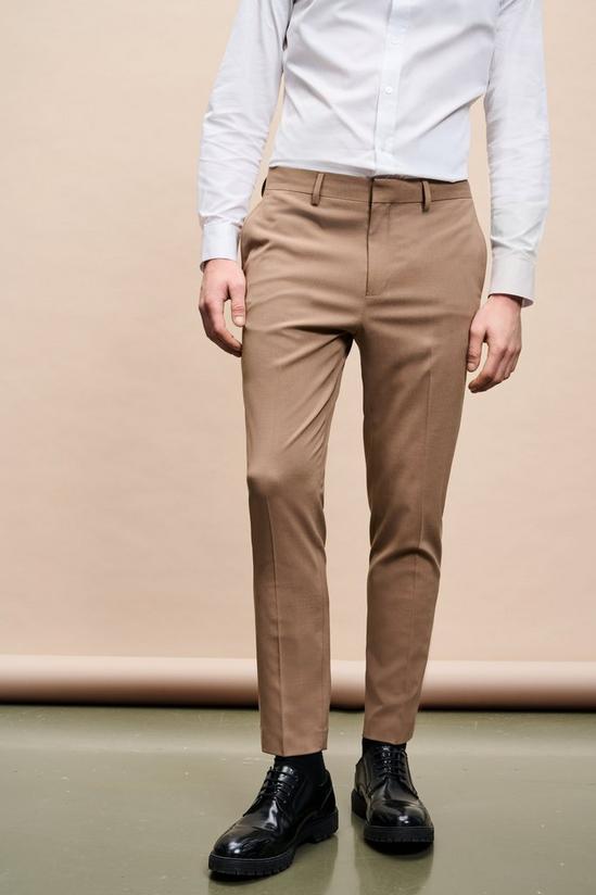 Burton Skinny Fit Stone Suit Trousers 1