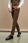 Burton Slim Fit Brown Suit Trousers thumbnail 1