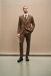 Burton Slim Fit Brown Suit Trousers thumbnail 2