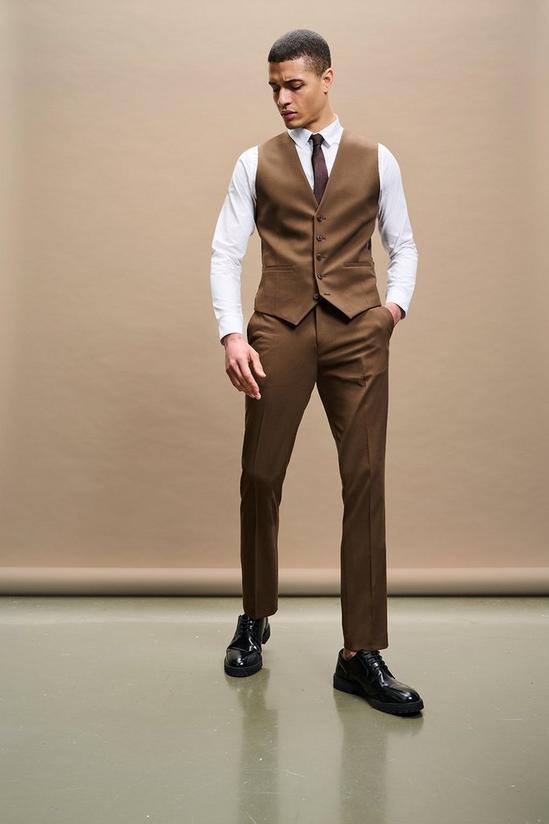 Burton Slim Fit Brown Suit Trousers 5