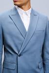 Burton Slim Fit Blue Wrap Double Breasted Suit Jacket thumbnail 4