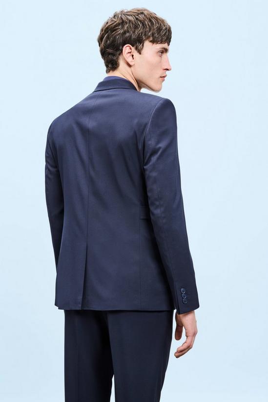Burton Slim Fit Navy Belted Suit Jacket 3