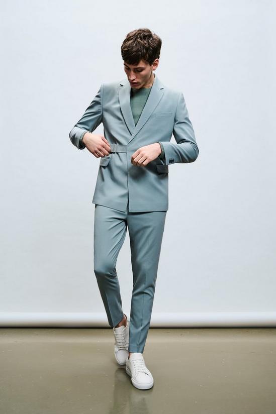 Burton Skinny Fit Green Belted Suit Jacket 3