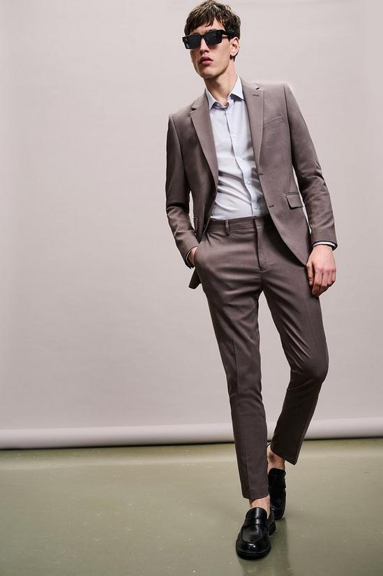Burton Skinny Fit Taupe Suit Jacket 1
