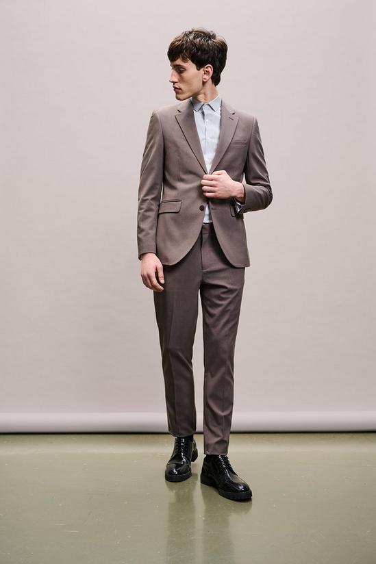Burton Slim Fit Taupe Suit Jacket 1