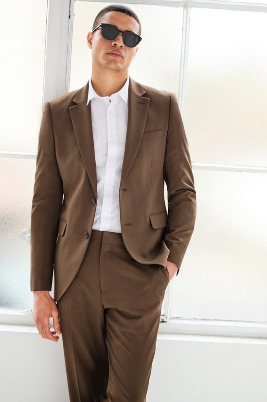 Burton Skinny Fit Brown Suit Jacket 2