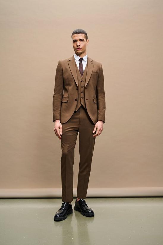 Burton Skinny Fit Brown Suit Jacket 3
