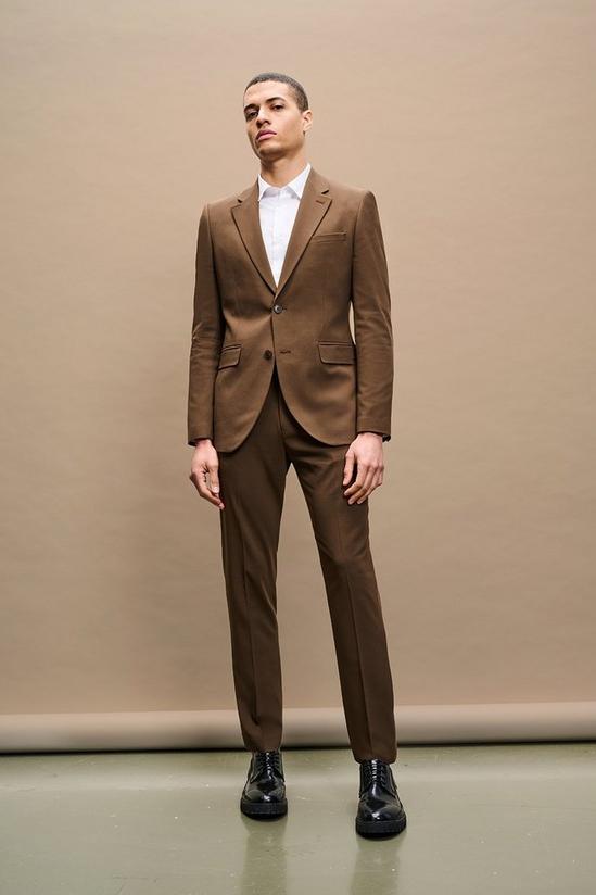 Burton Slim Fit Brown Suit Jacket 1
