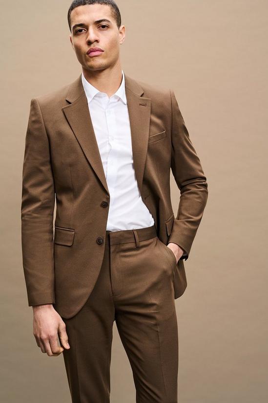 Burton Slim Fit Brown Suit Jacket 3
