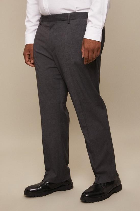 Burton Plus Regular Fit Charcoal Smart Trousers 1