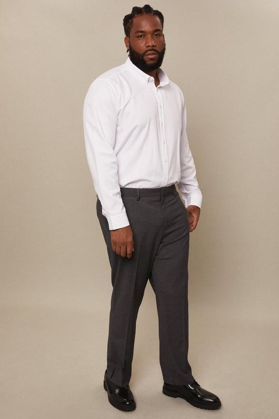 Burton Plus Regular Fit Charcoal Smart Trousers 2