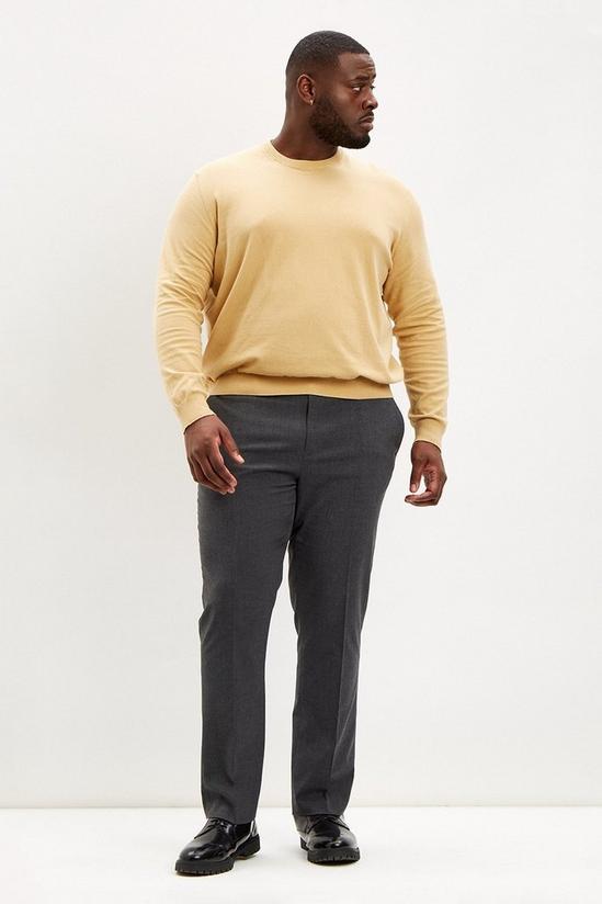 Burton Plus Slim Fit Charcoal Smart Trousers 1
