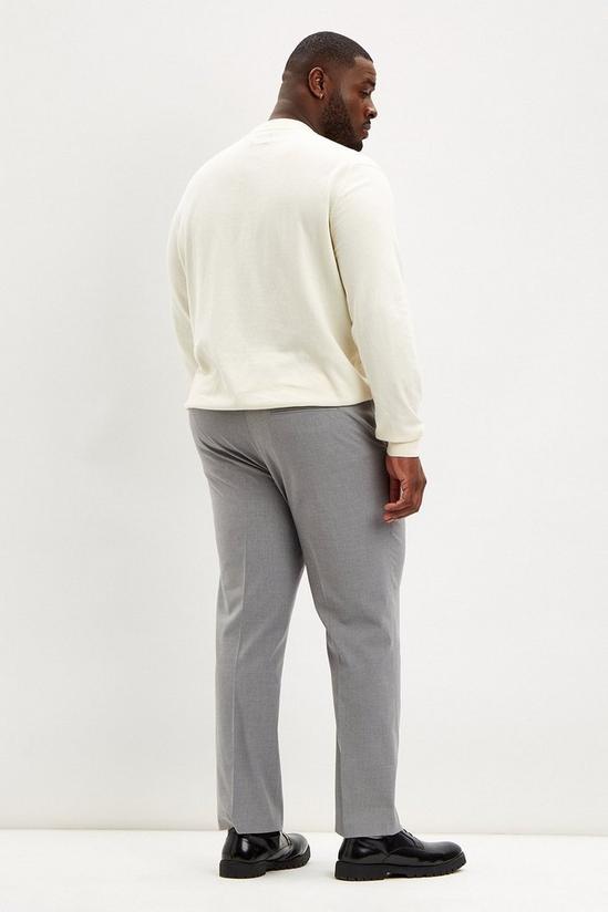 Burton Plus Regular Fit Light Grey Smart Trousers 3