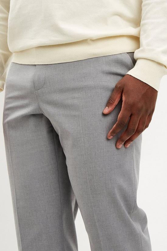 Burton Plus Regular Fit Light Grey Smart Trousers 4