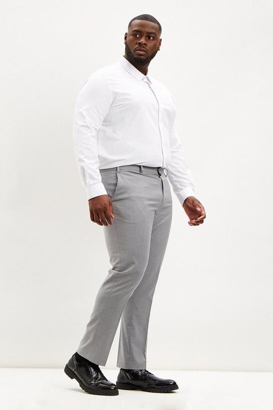 Burton Plus Slim Fit Light Grey Smart Trousers 1