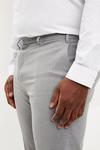 Burton Plus Slim Fit Light Grey Smart Trousers thumbnail 4
