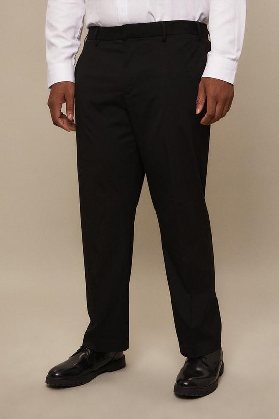 Burton Plus Regular Fit Black Smart Trousers 1