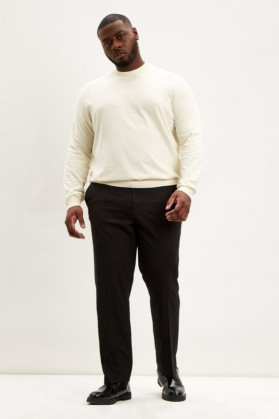Burton Plus Tailored Fit Black Smart Trousers 1