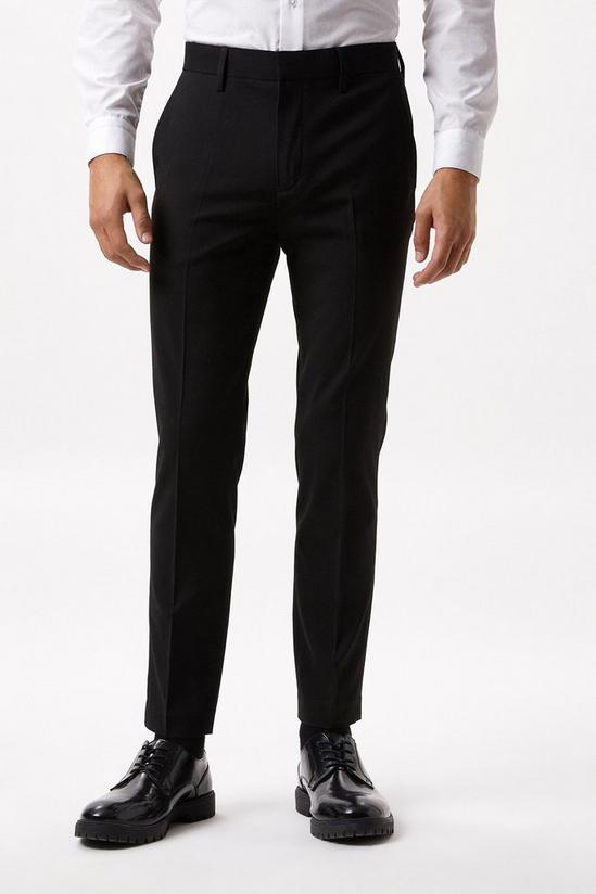 Burton Plus Skinny Fit Black Smart Trousers 1