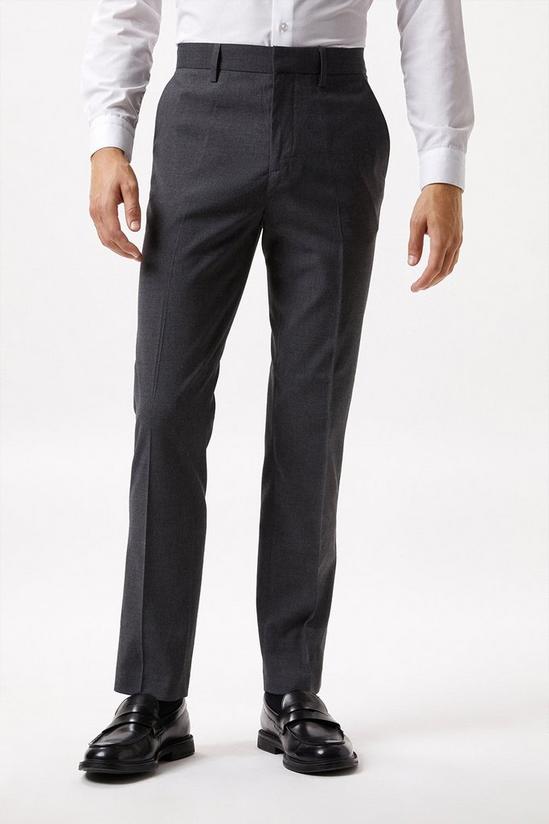 Burton Slim Fit Charcoal Smart Trousers 1