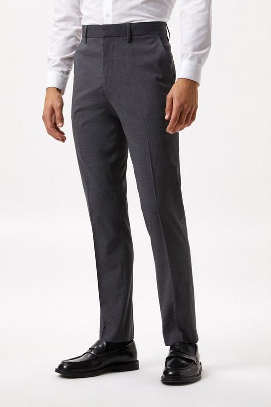 Burton Tapered Fit Charcoal Smart Trousers 1