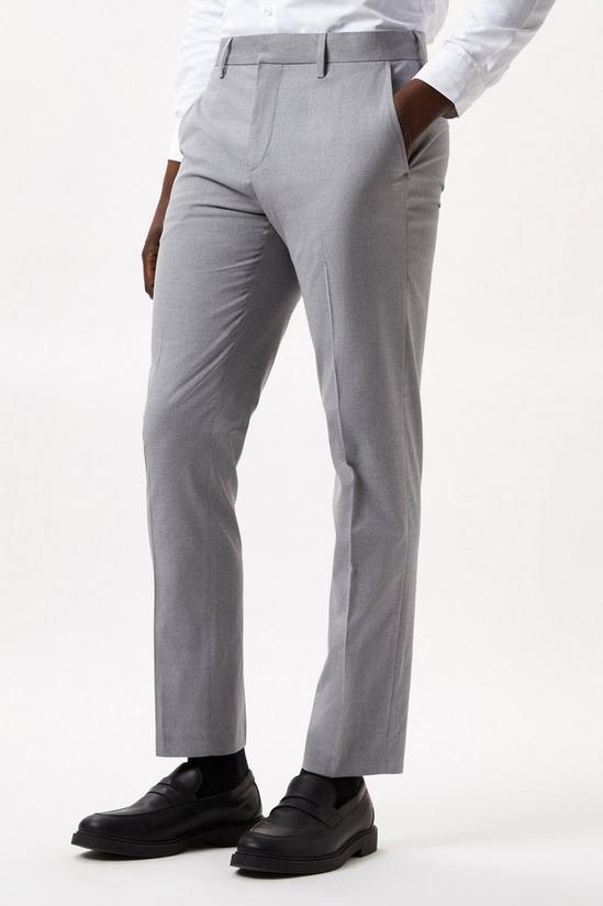 Burton Slim Fit Light Grey Smart Trousers 1