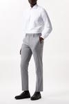 Burton Slim Fit Light Grey Smart Trousers thumbnail 2