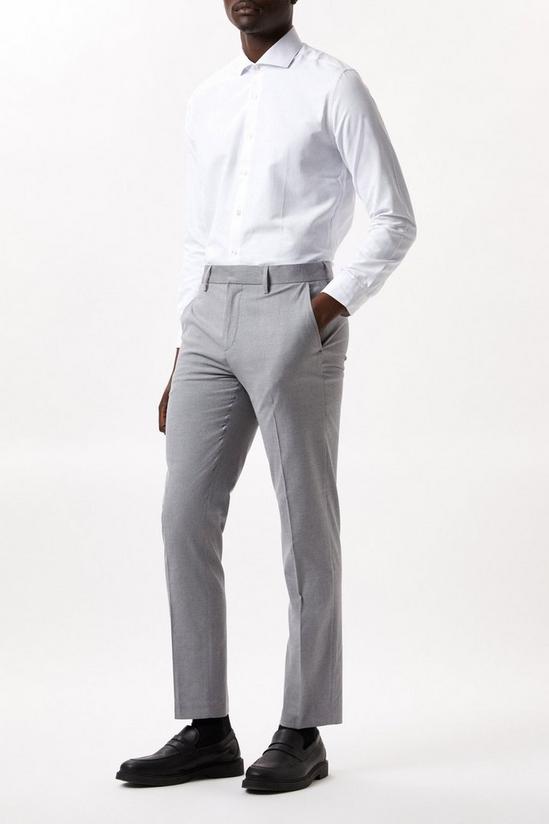 Burton Slim Fit Light Grey Smart Trousers 2