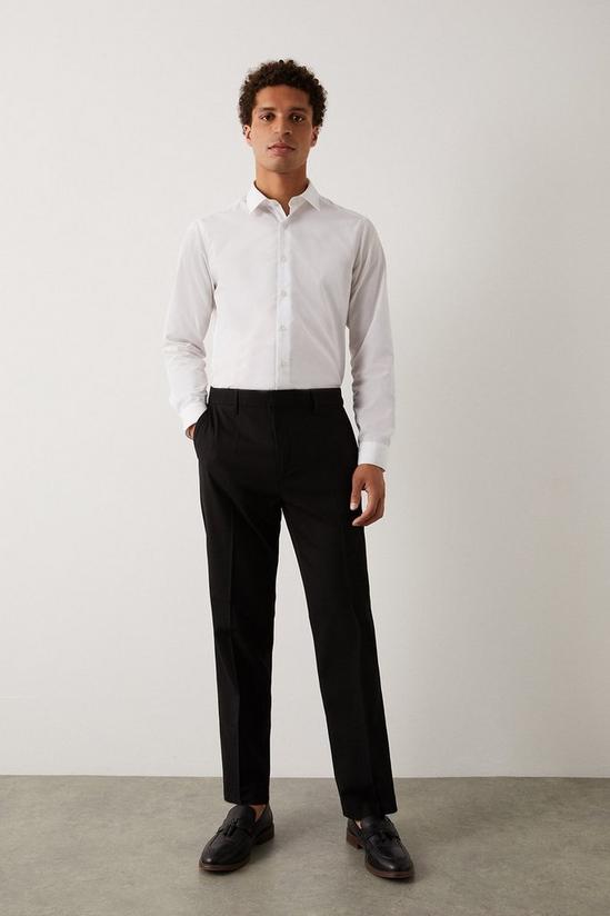 Burton Tailored Fit Black Smart Trousers 1