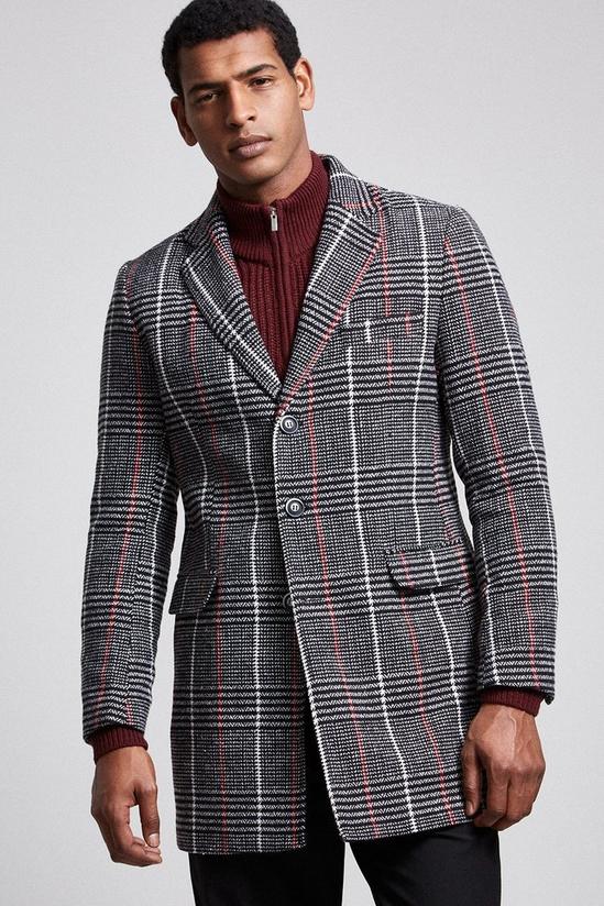 Burton Checked Wool Overcoat 1