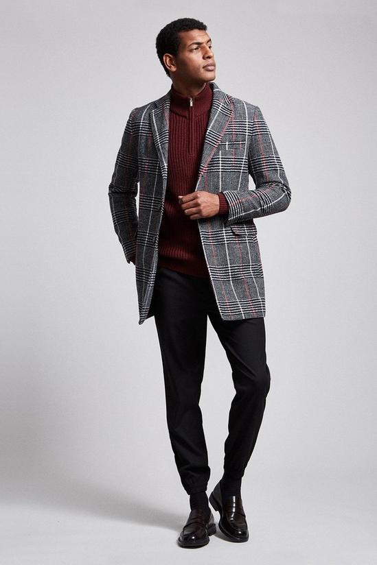 Burton Checked Wool Overcoat 2