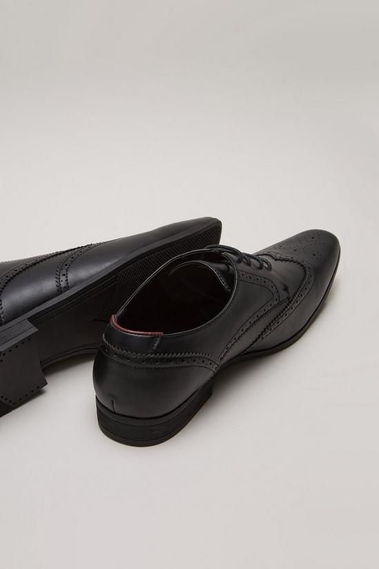 Burton Black Leather Look Brogue Shoes 3