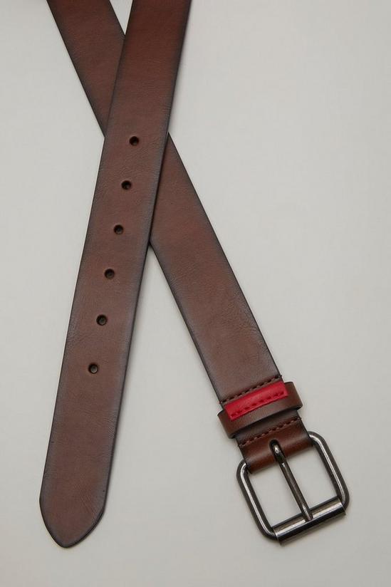 Burton Burnished Brown Belt With Red Patch On Loop 2