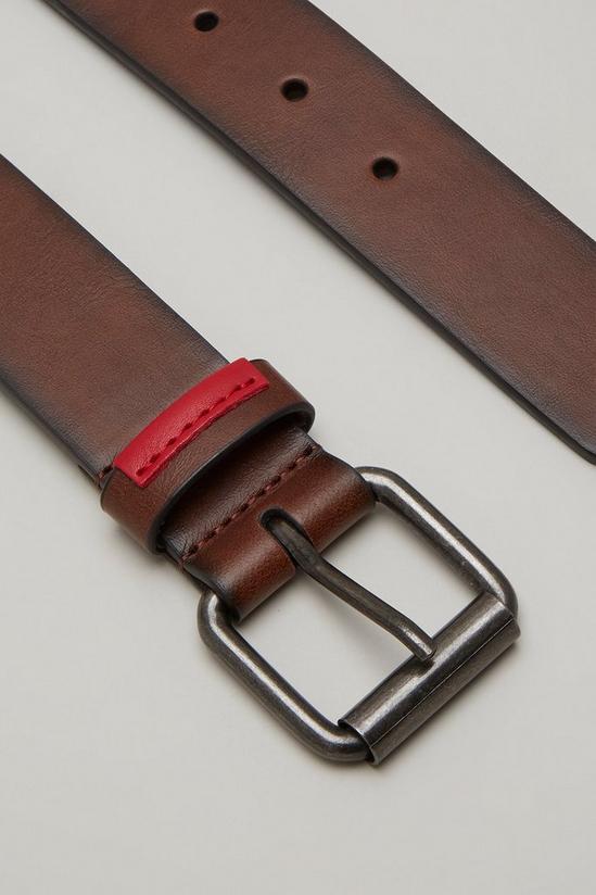 Burton Burnished Brown Belt With Red Patch On Loop 3
