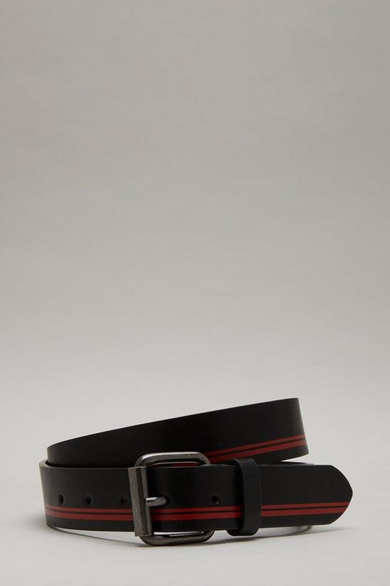 Burton Black Belt With Red Stripe Print 1