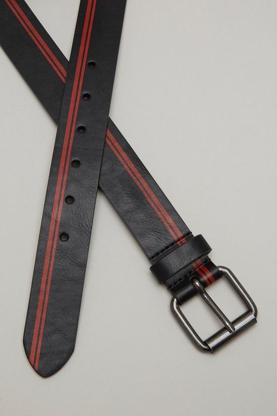 Burton Black Belt With Red Stripe Print 2