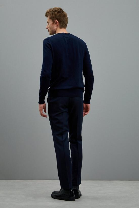 Burton Slim Fit Navy Texture Trouser 3