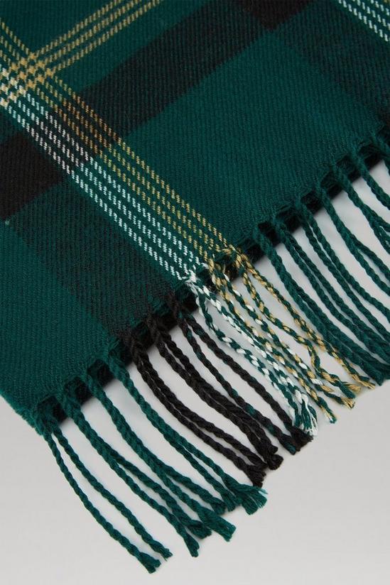 Burton Green Ombre Checked Scarf And Ribbed Beanie Set 3